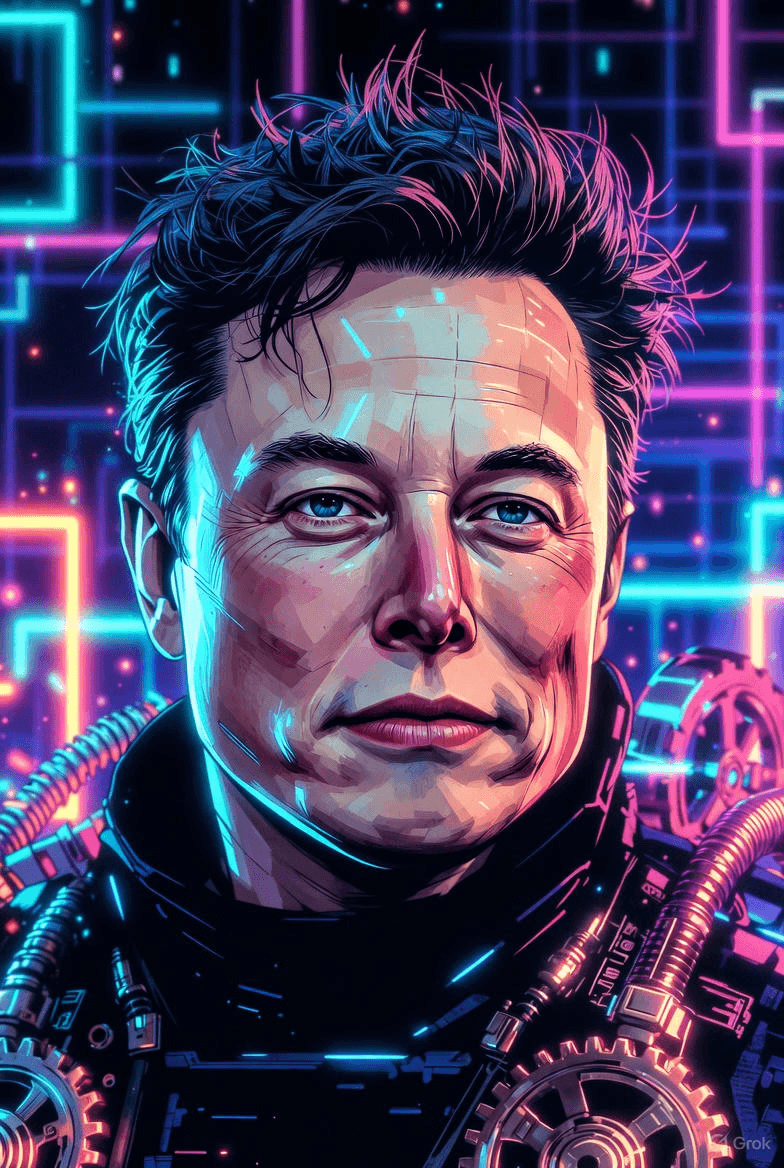 Elon Musk Cyberpunk Portrait